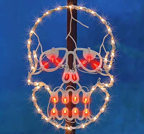 13.3" Lighted Skull Halloween Window Silhouette Decoration
