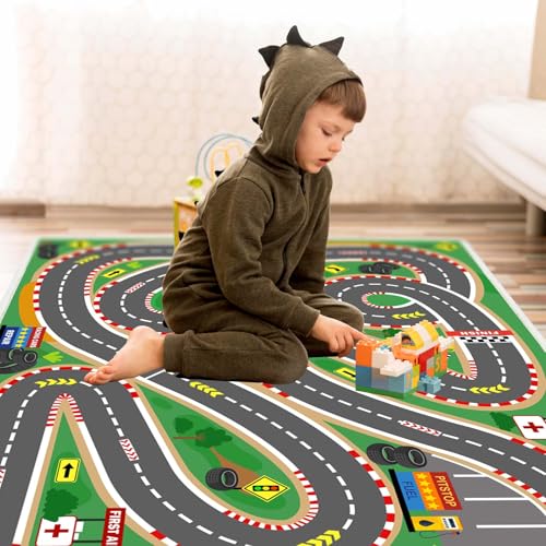 Kids Rug Playmat City Life Playroom Rug Activity Mat for Kids Toy Car Kids Carpet for Playroom Living Room (16.27 Sq Ft)