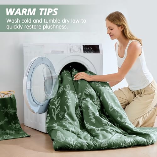 Dark Green Bed in a Bag Queen 7 Pieces