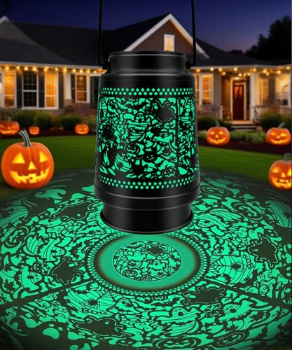 Halloween Decor Outdoor Solar Lanterns Waterproof Halloween Decorations Scary Ghost with Pumpkin Spooky Lights for Garden