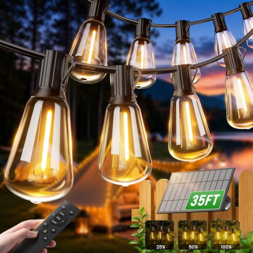 35FT Solar Globe String Lights Outdoor (30 Foot)
