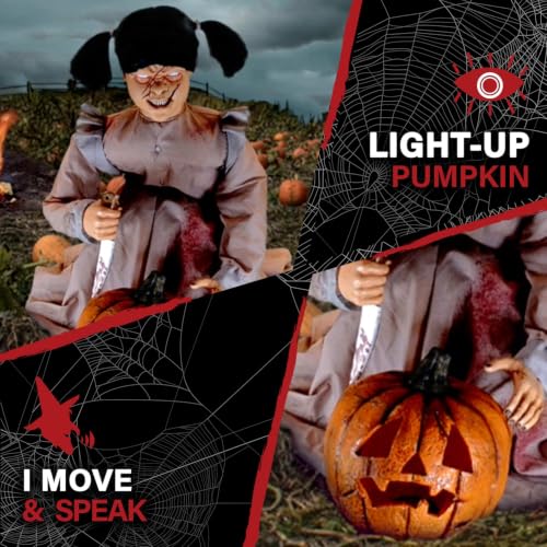 Lunging Pumpkin Carver Zombie Girl by Tekky (Lunging Pumpkin Carver)