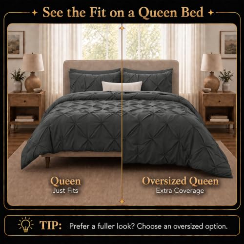 Oversized Queen Comforter Set Dark Grey