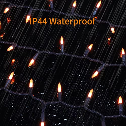 Brown Wire Orange 100 Incandescent Bulb Mini String Lights for Indoor Halloween Tree Home Party Festival Decoration (100 Count)