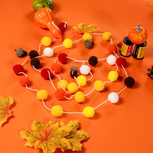 4 Pack Fall Felt Ball Garlands (26.5 Foot)