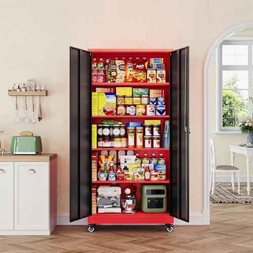Metal Garage Storage Cabinets with Lock Door and Adjustable Shelves