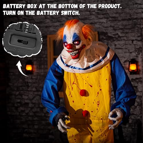 Halloween Animatronic 6ft Killer Clown Decorations