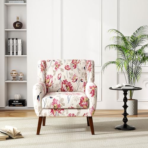 Modern Floral Accent Chair