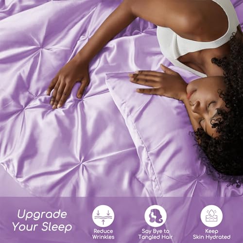 Satin King Size Comforter Set Lilac