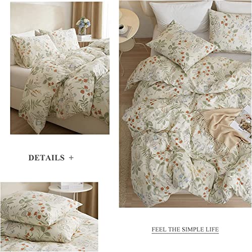 Garden Floral King Comforter Set Chic Flower Leaves Print