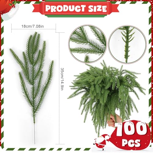 Christmas Norfolk Pine Picks Artificial Greenery Branches (100 Count)