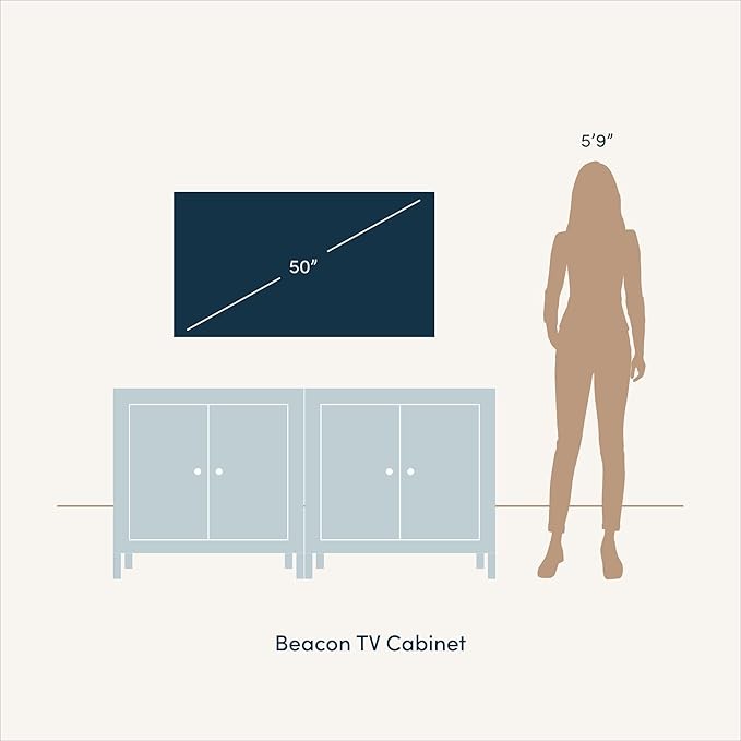Nathan James Beacon Accent Natural Sideboard Storage Cabinet TV Stand in Wire-Brushed Wood with Adjustable Interior Shelf and Seagrass Doors, for Hallway, Entryway or Dining Room, Black, Set of 2