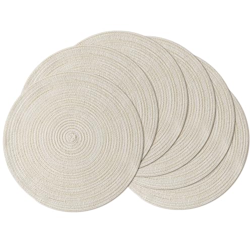 Round Placemats Heat and Slip Resistant Cotton Table Mats (6 Count)