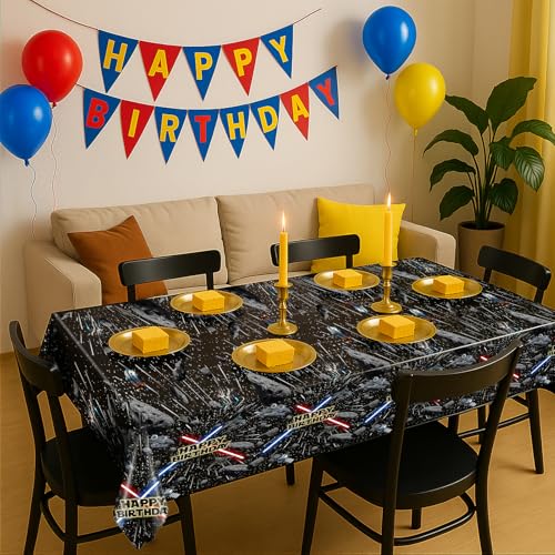 8Pcs Galaxy Movie Themed Birthday Decorations Tablecloths (4 Count)