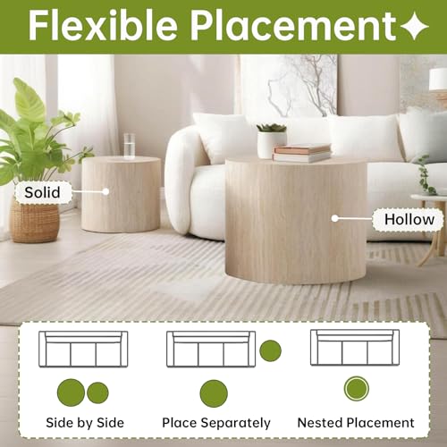 Round Nesting Coffee Table for Small Spaces