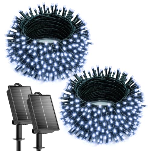 2 Pack Solar Christmas String Lights Outdoor (144 Foot)