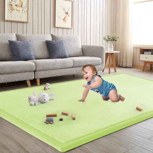 Baby Play Mat for Floor Nursery Muscle Area Rug Playroom Rug 74x50" Elastic Foam 1.3" Thick Crawling Mat for Babies