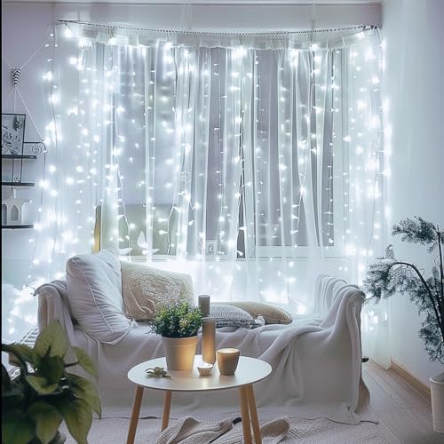 150 LED Connectable White Christmas Lights Indoor for Bedroom (59 Foot)