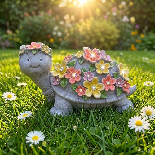 Solar Turtle Statue Garden Decor