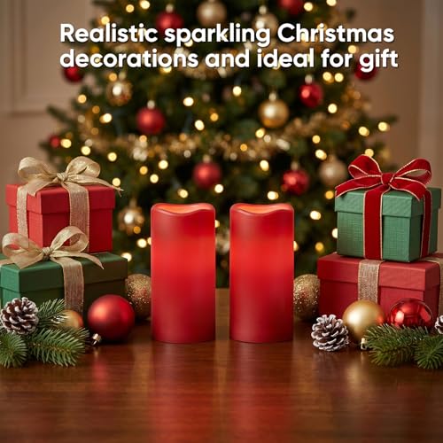3"x6" Red Flameless Candles with Remote (2 Count)