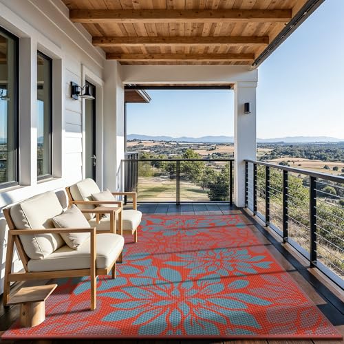 Outdoor Rug Waterproof Plastic Rugs for Patio (54 Sq Ft)