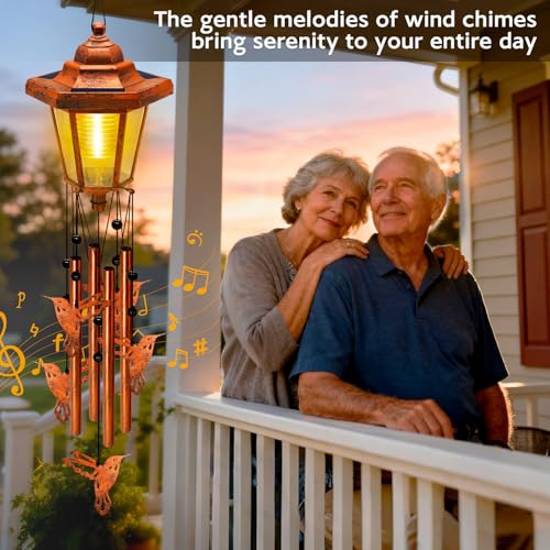 Large Solar Hummingbird Wind Chimes