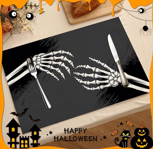 Halloween Skeleton Placemats Set of 4 (4 Count)