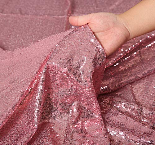Sequin Tablecloth 90x132 Inch Fuchsia Pink for Wedding Party