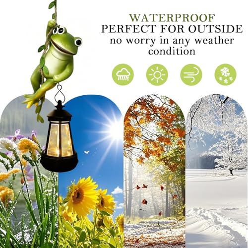 Solar Frogs Outdoor Garden Statues