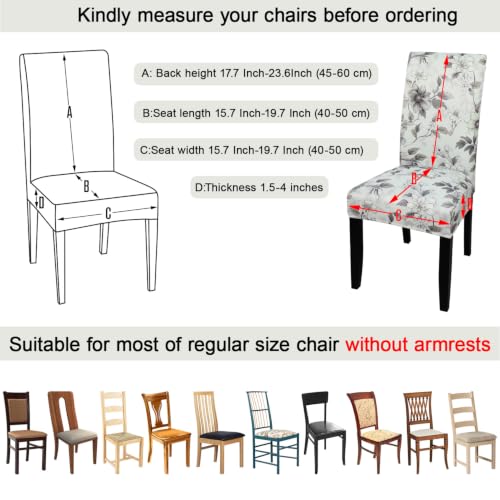 Pattern Chair Covers for Dining Room Set of 2