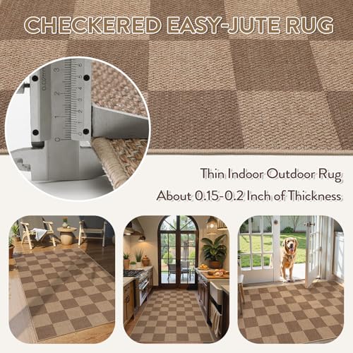Checkered Easy Jute 3x5 Outdoor Rug