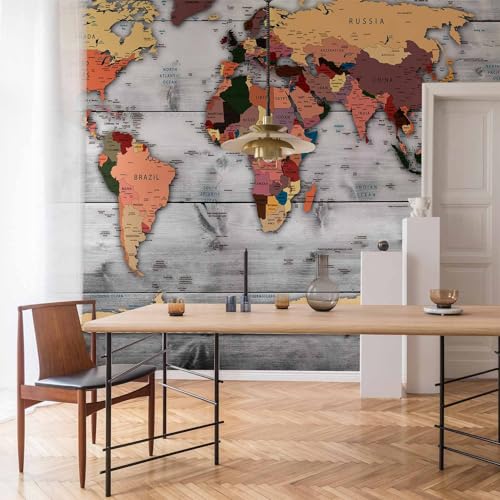 Wall Mural World Map 116x83 in (66.41 Sq Ft)