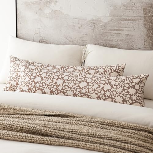Set of 2 Decorative Long Body Lumbar Throw Pillow Covers Accent Farmhouse Cushion Covers Boho Pillowcase for Couch Sofa Bedroom Living Room Home Decor