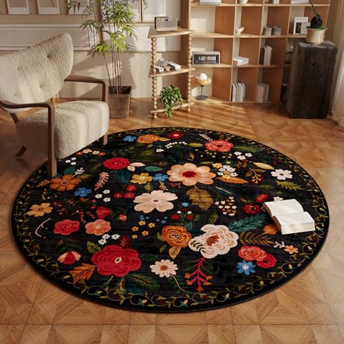 Round Area Rug 4ft Washable