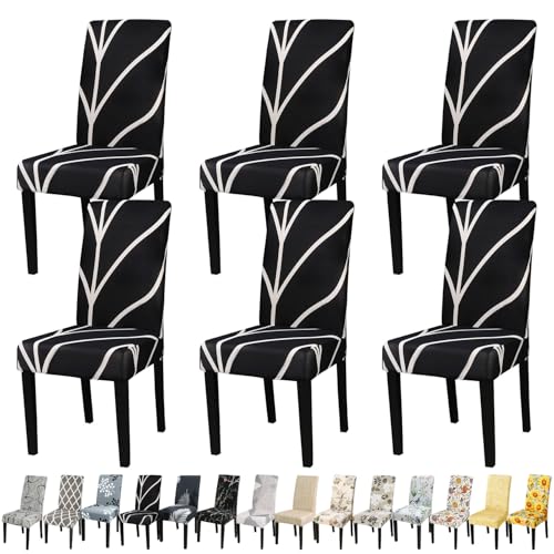 Black Chair Covers for Dining Room Set of 6