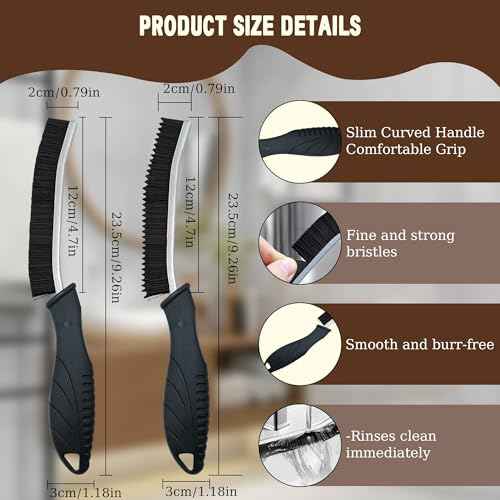 3Pcs Crevice Cleaning Brush Tool Grout Brush Cleaning Supplies (3 Count)