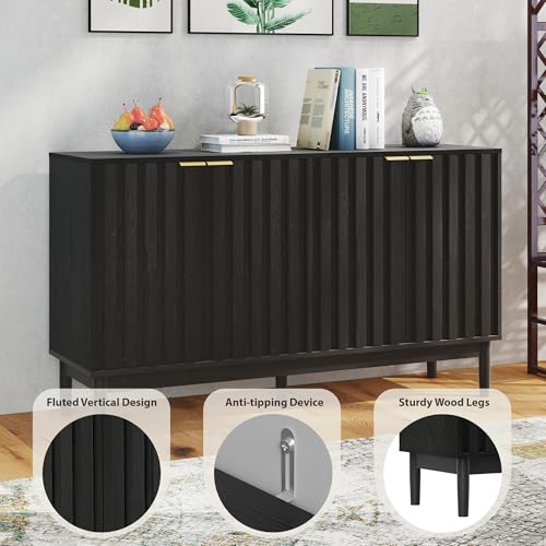 55" Fluted Buffet Cabinet with Storage
