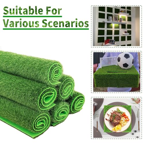 4 Pcs 6 X 6 Inch Fake Grass Decor for Crafts (4 Count)