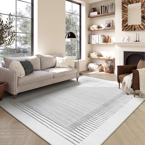 Washable Striped 8x10 Rugs for Living Room (80 Sq Ft)