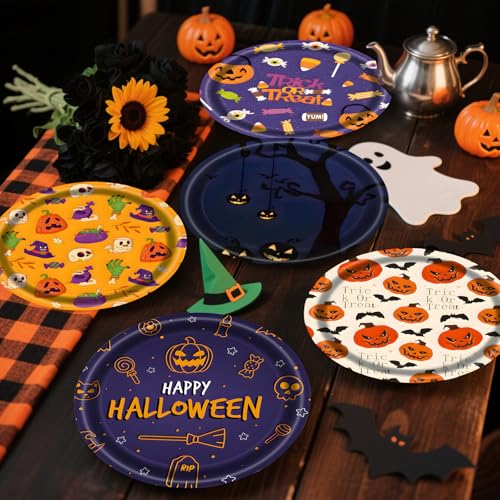 48 PCS Halloween Paper Plates 7 inch (50 Count)