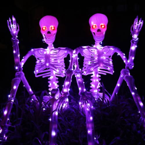 Halloween Decorations Outdoor Skeletons Set (Purple)