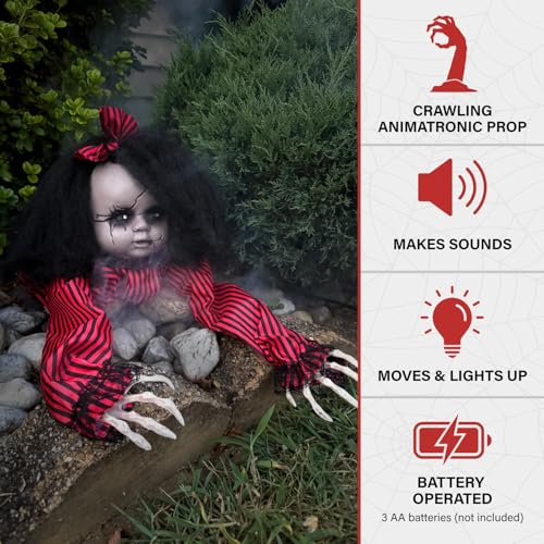 Scary Haunted Crawling Baby Doll (43" Crawling Girl)