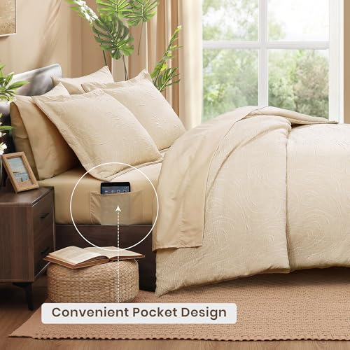 Full Size Comforter Set 7 Pieces Birch Marble Bed in a Bag