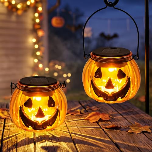 Halloween Pumpkin Solar Lantern (2 Count)