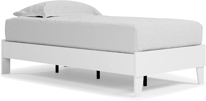 Signature Design by Ashley Piperton Modern Casual Youth Platform Bed Frame, Twin, White
