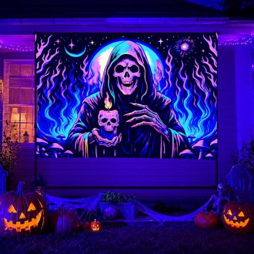 Halloween UV Tapestry Grim Reaper Backdrop 78 x 59 Inch