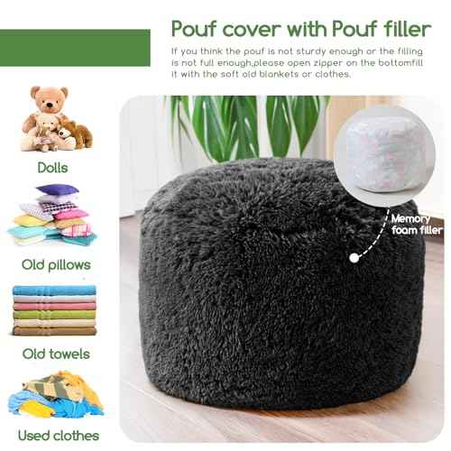 Round Stuffed Pouf Ottoman