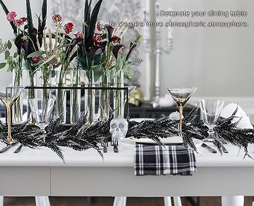 2Pcs 5.8Ft Artificial Boston Fern Garland Greenery Vine Black White (5.8 Foot)