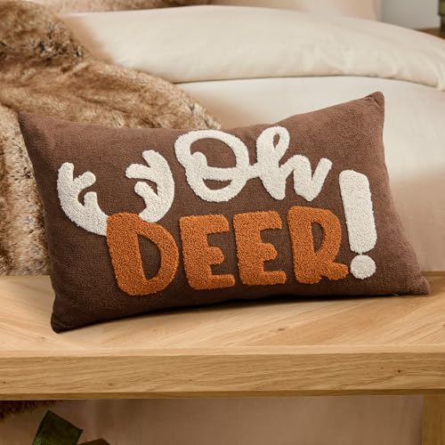 Embroidered Deer Christmas Pillow Covers 12x20