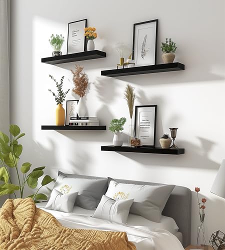 Wood Floating Shelves for Wall Decor (6 Count)